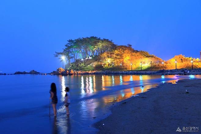 울산 울주군 명선도 야경. 지난 2022년 7월 야경 조명 설치 후 아름답다는 입소문이 나면서 현재까지 약 22만 명이 방문한 것으로 전해지고 있다. 울산시 제공