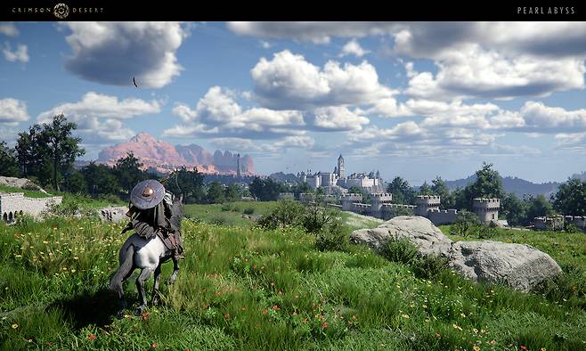 펄어비스가 만든 오픈월드 액션 어드벤처 게임 ‘붉은사막’ 플레이 장면. 펄어비스 제공