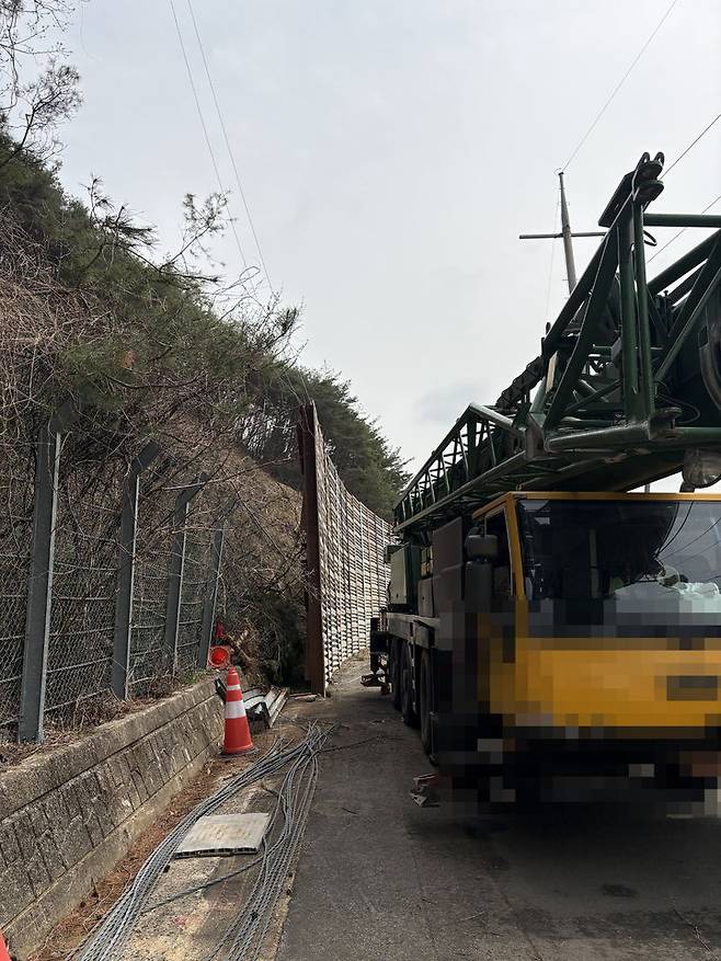 의령 야산서 작업하던 40대 심정지 사고 현장. (사진=경남소방본부 제공