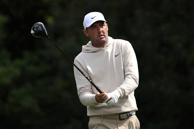 마스터스 연습라운드를 하고 있는 스코티 셰플러. 사진 제공=AFP연합뉴스