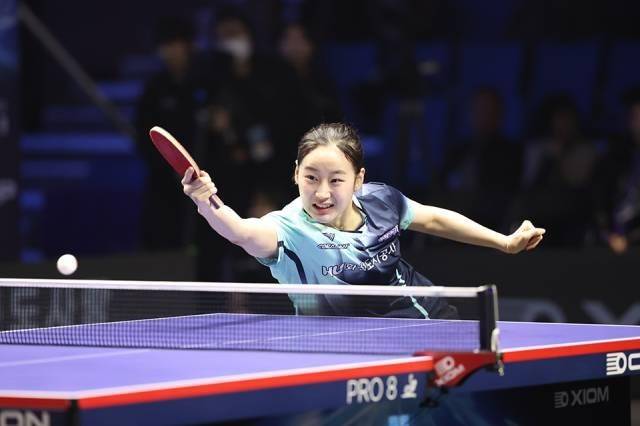 공격하는 화성도시공사의 유시우 [한국프로탁구연맹 제공. 재판매 및 DB 금지]