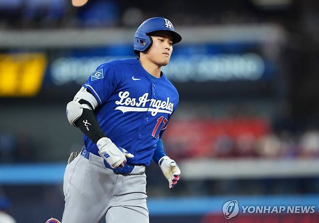 홈런을 친 다저스 오타니. [Imagn Images=연합뉴스]