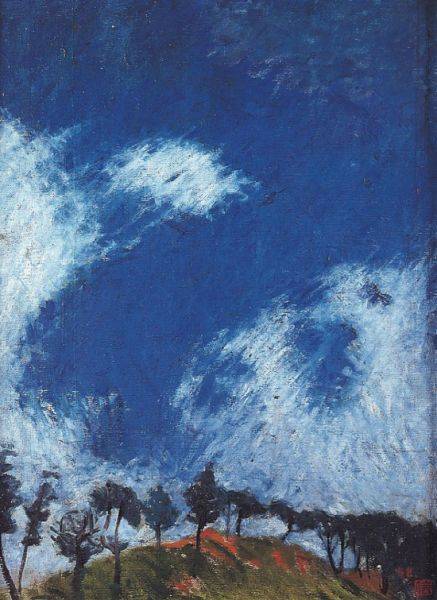 문신 作 '뒷산과 하늘(언덕-구름B)'.