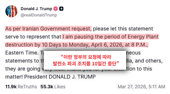 (출처='@realDonaldTrump' 트루스소셜 캡처)