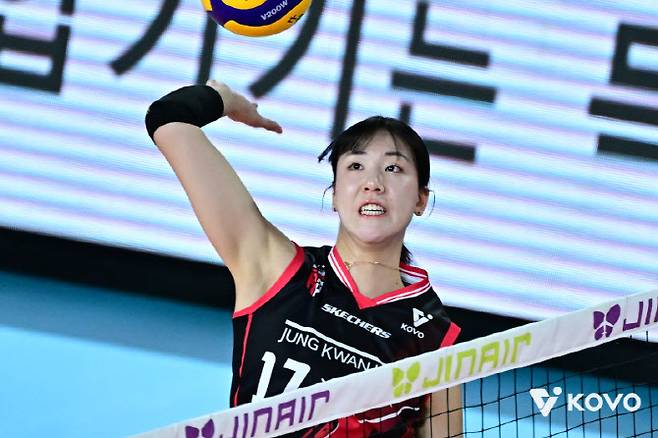 여자프로배구 FA 시장 최대어로 꼽히는 미들블로커 정호영. 사진=KOVO