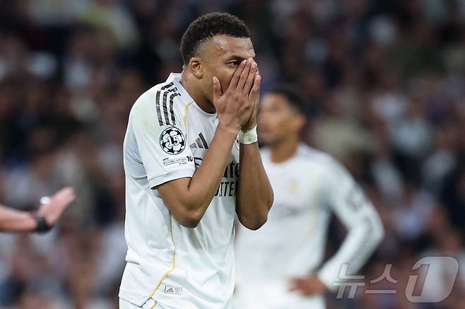 레알 마드리드는 8일(한국시간) 열린 바이에른 뮌헨과 2025-26 UEFA 챔피언스리그 8강 1차전에서 1-2로 졌다. 사진은 킬리안 음바페. ⓒ AFP=뉴스1
