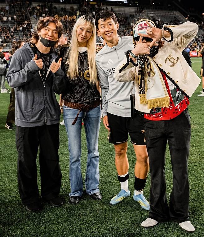 대성. 수주. 손흥민. 지드래곤. 사진. | LAFC SNS