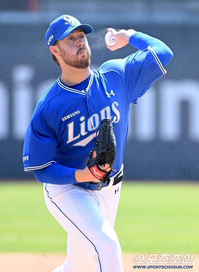5일 수원KT위즈파크에서 열린 삼성과 KT의 경기. 삼성 선발투수 오러클린이 역투하고 있다. 수원=허상욱 기자wook@sportschosun.com/2026.04.05/