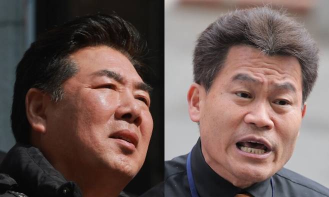 극우 성향 유튜버 고성국(왼쪽)씨와 전한길씨. 연합뉴스