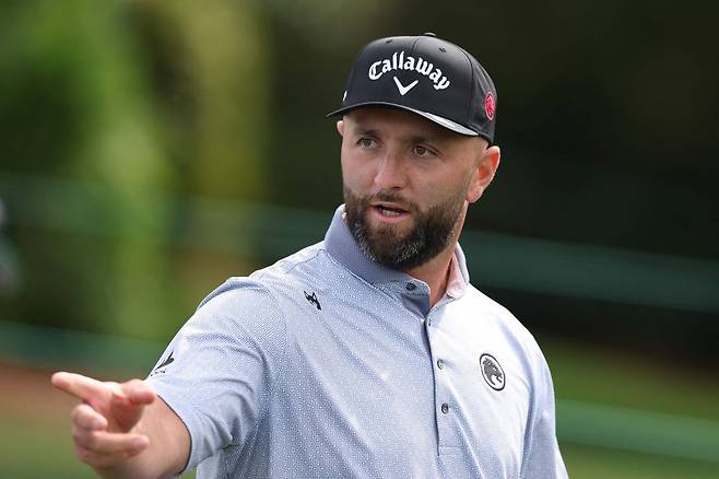 마스터스 개막을 이틀 앞둔 7일 연습 라운드를 하고 있는 욘 람. AFP연합뉴스