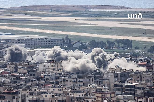 8일(현지시간) 이란 타스님통신은 이스라엘이 레바논 남부를 폭격했다고 보도했다. 2026.4.8 타스님