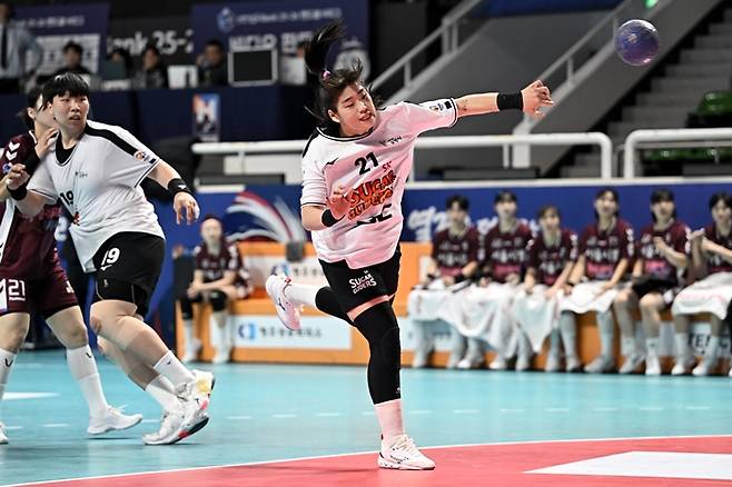 ▲ 핸드볼 H리그 여자부 득점 선두 SK슈가글라이더즈 최지혜 ⓒ 한국핸드볼연맹