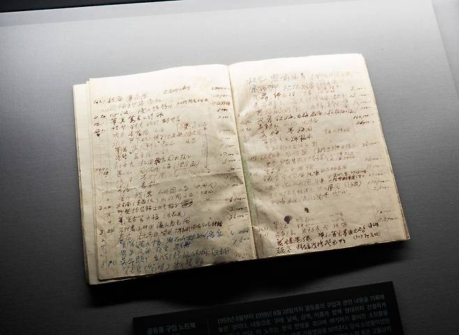 간송 선생이 문화재를 구입하면서 작성한 노트  [사진/성연재 기자]