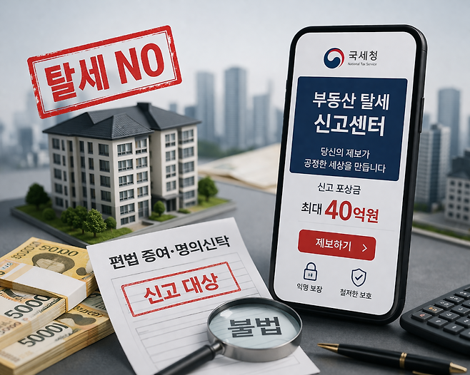 국세청, 부동산 탈세 신고센터 운영.((사진=AI 생성))