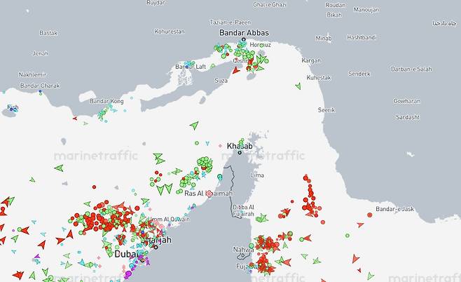 마린 트래픽 갈무리.