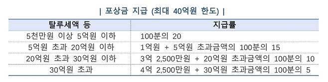 ▲ 국세청 포상 지급 안내 [국세청]