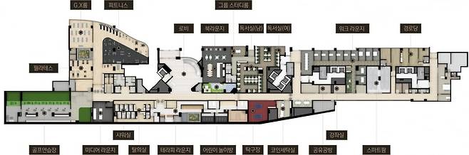 서울 서초구 잠원동 '오티에르 반포' 커뮤니티시설 평면도. 포스코이앤씨 제공