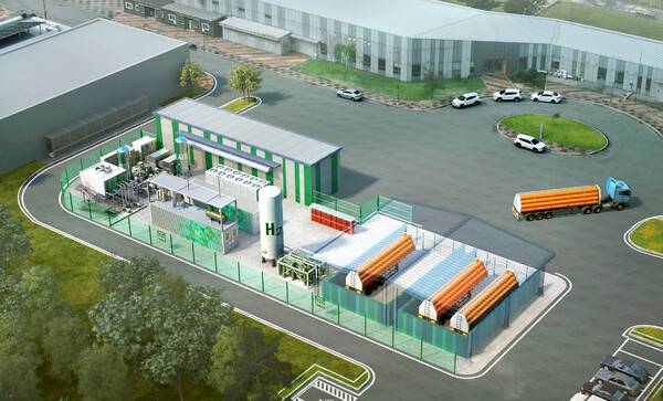 ▲ 충남 서산과 태안이 2027년 수소교통 복합기지 공모에 선정돼&nbsp; 국비 85억 5000만원을 확보했다. 사진은 전북 부안 수전해 기반 수소생산기지 조감도.