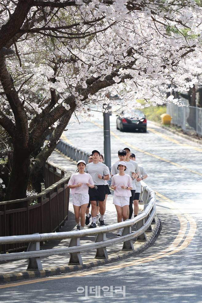지난 2일 파라다이스 호텔 부산이 스포츠웨어 브랜드 뷰오리와 협업해 진행한 러닝 행사 ‘선라이즈 바이탈리티 런’ 현장 (사진=파라다이스 호텔)