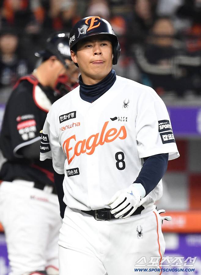 2일 대전 한화생명볼파크에서 열린 한화와 KT의 경기. 2회 선두타자 삼진을 당한 한화 노시환. 대전=송정헌 기자songs@sportschosun.com/2026.04.02/