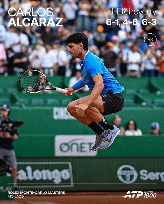 몬테카를로 ATP 마스터스 1000 8강에 오른 카를로스 알카라스. ATP 투어