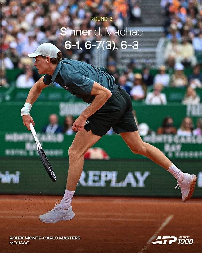 야닉 시너도 8강에 안착했다. ATP 투어