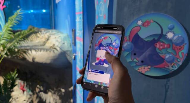 ‘쿠키런 in 롯데월드 아쿠아리움: 바다모험전’ AR 스탬프 투어 현장(사진=팀펄)