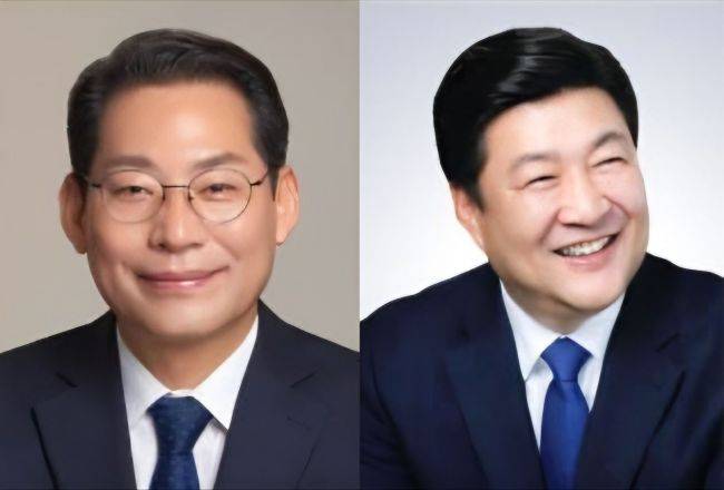 더불어민주당 순천시장 결선에 진출한 손훈모(좌) 오하근(우) 예비후보. 민주당 제공