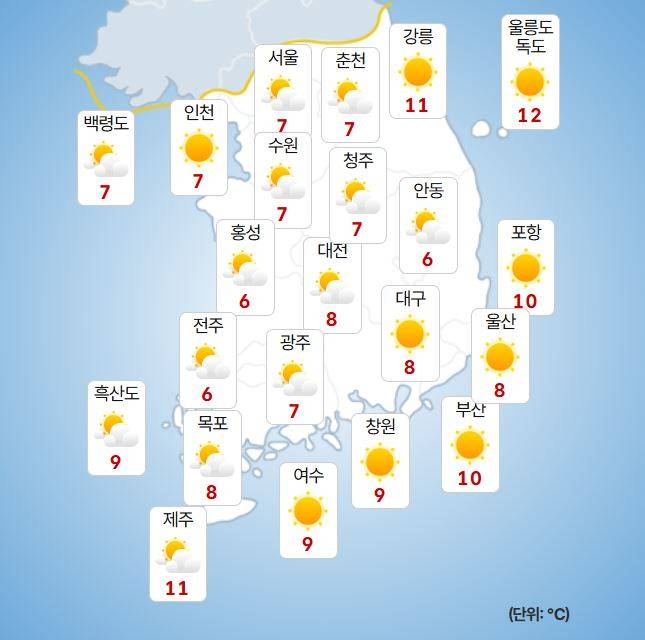 ⓒ기상청 내일(11일) 오전 날씨