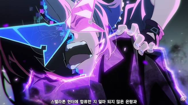 ▲ 단편 애니메이션을 통해 스텔라론 헌터 입문 초창기에 은랑이 지니어스 클럽과 벌였던 공방전을 공개한다