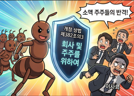 지난해 시행된 상법개정안은 이사의 충실의무 범위에 '회사'와 함께 '주주'를 포함시켜 이사회가 주주 이익에 반하는 행동을 할 경우 배상책임을 지도록 하고 있다. 제미나이 생성 이미지=이환주 기자