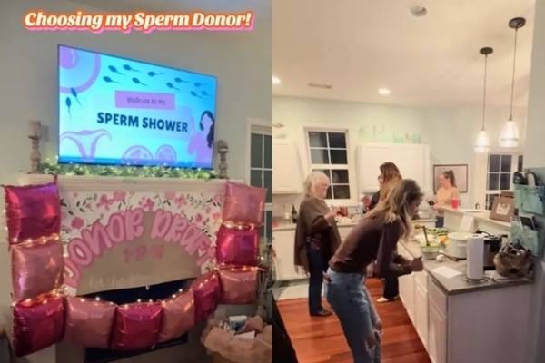 결혼하지 않고 홀로 아이를 키우기로 결심한 미국의 한 30대 여성이 정자 기증자를 선택하는 과정을 축제로 승화시켜 화제다. 틱톡 캡처