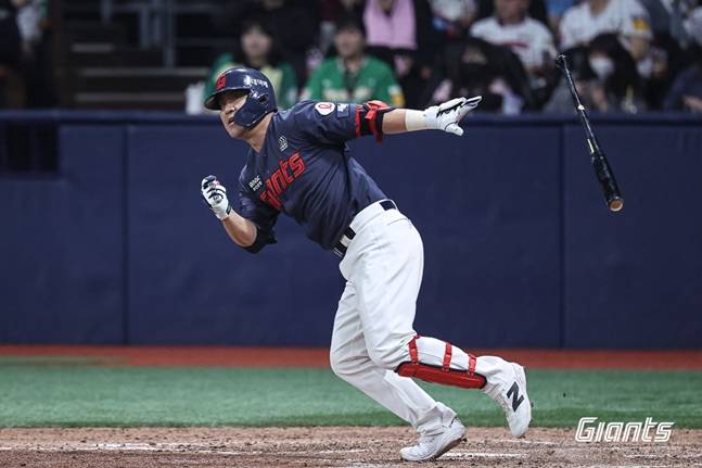 동점타를 친 김민성. /사진=롯데 자이언츠