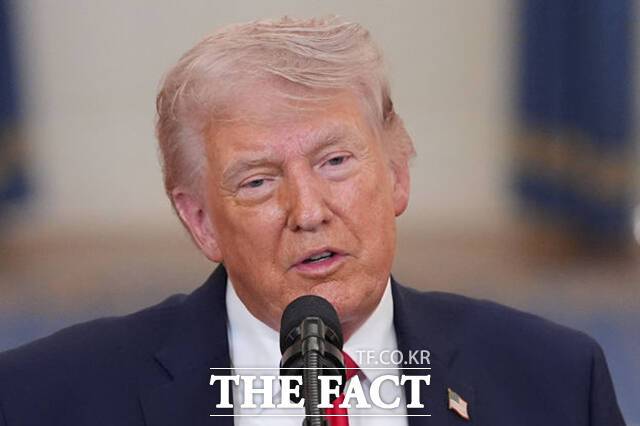 도널드 트럼프 미국 대통령이 지난 1일(현지시간) 워싱턴DC 백악관에서 이란 전쟁과 관련한 대국민 연설을 하고 있다. /워싱턴=AP.뉴시스