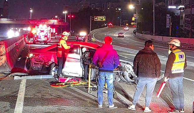 지난 9일 부평IC 사고 현장. 사진 인천소방본부