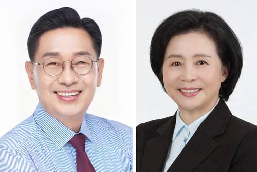 전진선(왼쪽) 군수, 박은미 더불어민주당 예비후보. /후보자 제공