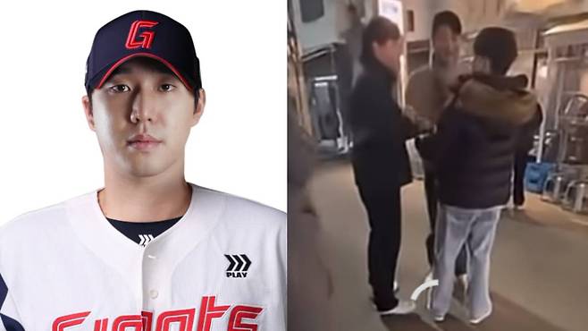 ⓒ 롯데 자이언츠 최충연(왼쪽)과 여성 팬에 대한 비하 발언을 한 영상(오른쪽)