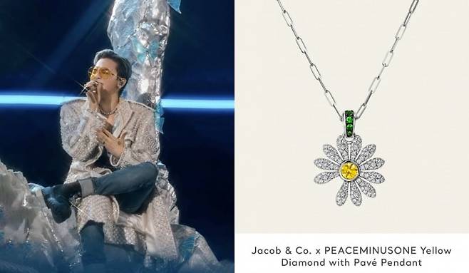 제이콥앤코의 데이지 주얼리를 착용한 지드래곤. 제이콥앤코 SNS