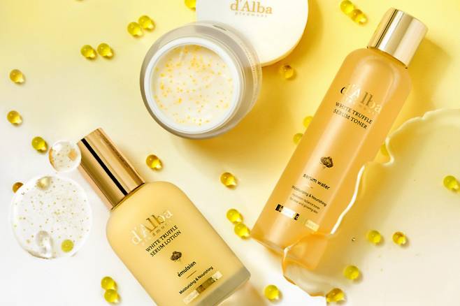 달바글로벌이 사상 최대 실적을 달성했지만 창업주 지분율 18%의 취약한 지배구조가 리스크 요인으로 지목된다. 사진은 달바글로벌 화이트 트러플 라인. /사진=달바글로벌