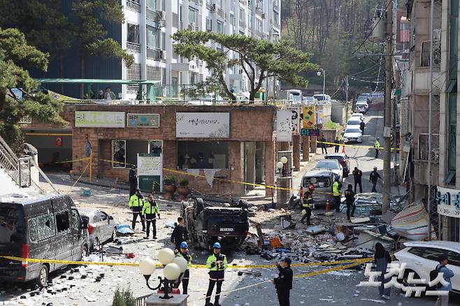 폭발이 발생한 사고 현장. 임성민 기자