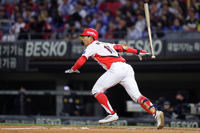 KIA 박재현이 8일 광주-기아 챔피언스 필드에서 열린 2026 KBO리그 정규시즌 삼성과 경기에서 안타를 치고 있다. 사진 | KIA 타이거즈