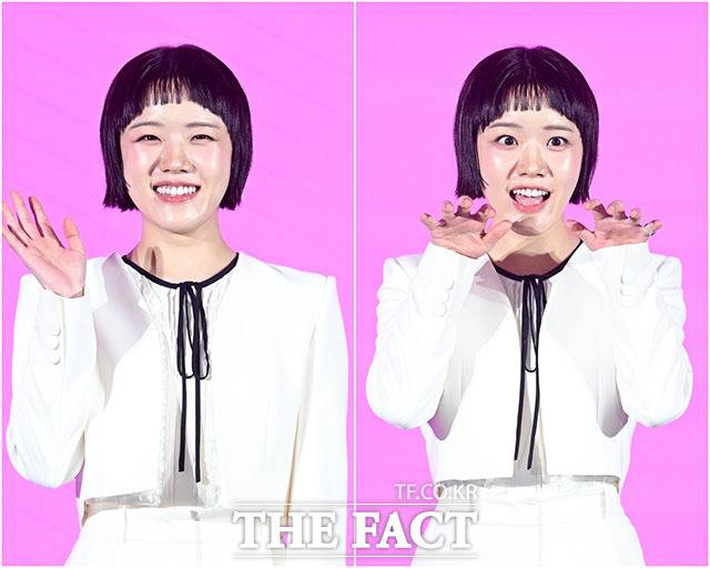 배우 김향기가 14일 오전 서울 구로구 더세인트웨딩에서 열린 쿠팡플레이 새 시리즈 ‘로맨스의 절댓값’ 제작발표회에 참석해 포즈를 취하고 있다. /서예원 기자