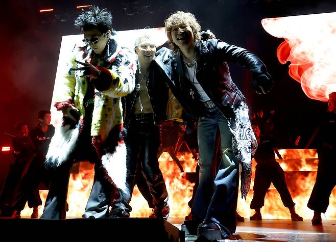Big Bang performs at the Coachella Valley Music And Arts Festival on Sunday in Indio, California. (Getty Images for Coachella)