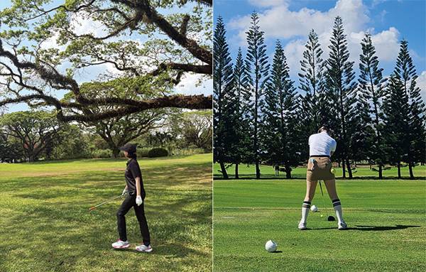 (좌) 150년 세월을 품은 거목 아래 미모사 골프장의 이국적인 풍경이
라운드의 여운을 더했다. (우) 미모사와는 또 다른 리듬, 프라데라에서는
여유로운 흐름 속에 라운드의 재미가 살아난다
