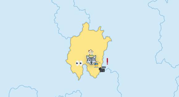 대전 오월드를 탈출한 늑대 '늑구'가 1주일 넘게 포획되고 있지 않은 가운데, 늑구의 수색 현황 등을 나타내는 자체 홈페이지까지 등장했다. 사진은 해당 홈페이지 모습. [사진='어디가니 늑구맵' 홈페이지]