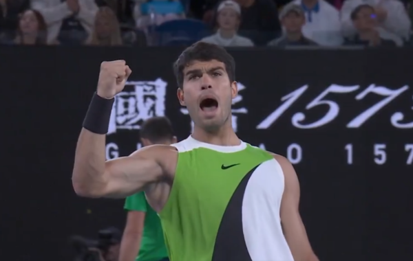 포효하는 알카라스(사진=호주오픈 SNS)