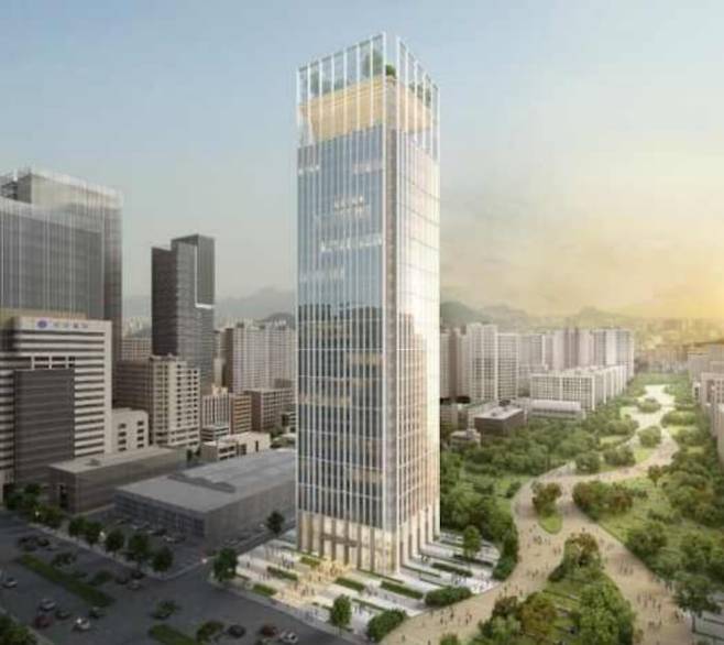 코람코가치투자강남 모-자 프로젝트 리츠로 개발되는 오피스 조감도. /국토부 발표 자료 캡처