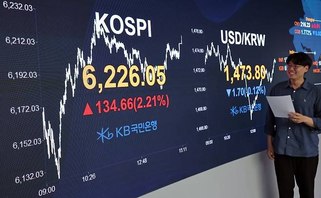 16일 서울 영등포구 여의도 KB국민은행 스마트딜링룸에서 딜러들이 업무를 하고 있다. 뉴시스