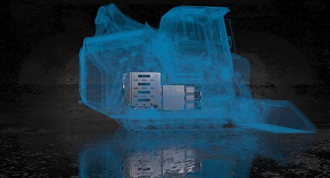 두산밥켓의 차세대 건설장비용 배터리 팩 'BSUP'은 레고처럼 조립해 확장할 수 있는 게 특징이다. 사진 두산밥캣