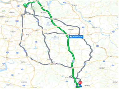6월부터 운행을 시작하는 화물 자율주행차의 운행 경로. 국토교통부 제공